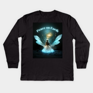 Christmas Peace - Holy Angel on Xmas Evening Kids Long Sleeve T-Shirt